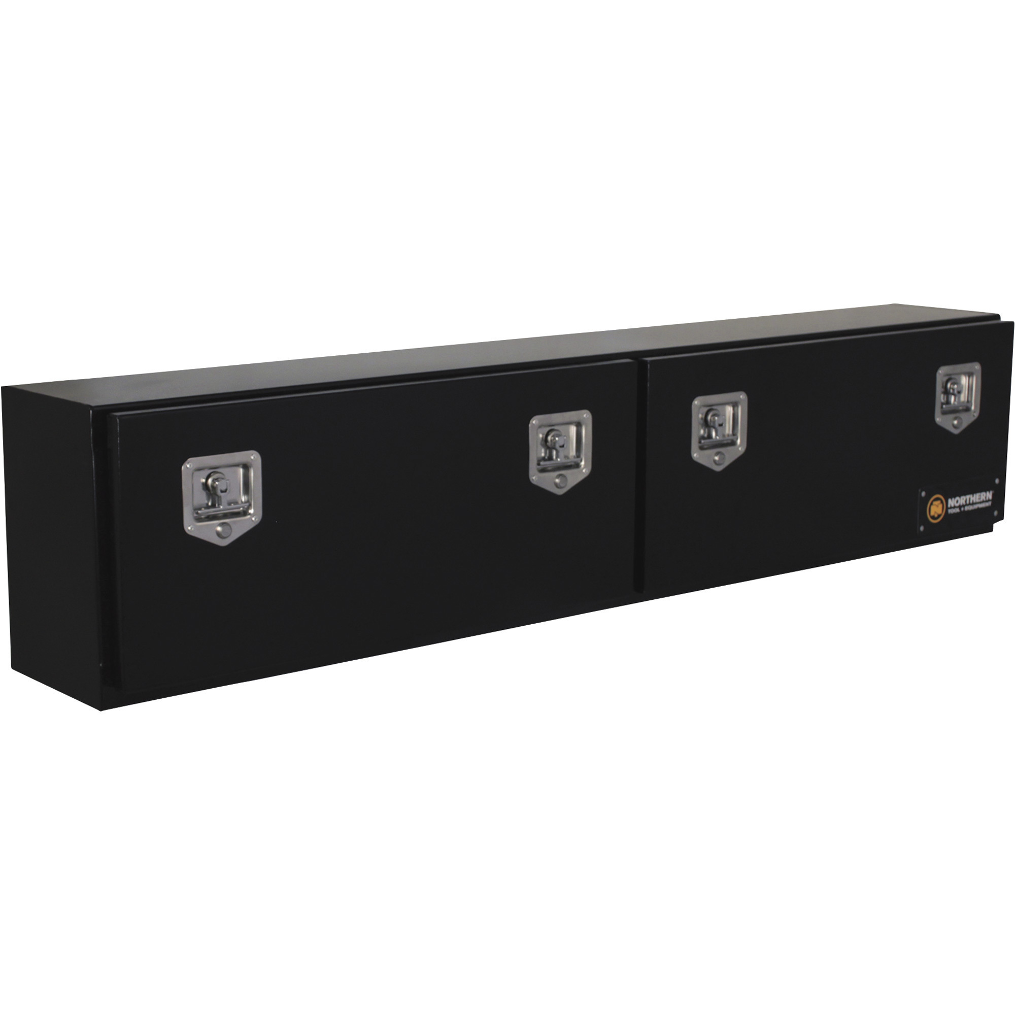 Northern Tool + Equipment Top-Mount Truck Toolbox, 90in. x 12in. x 16in., Steel, Gloss Black, T-Handle Latches